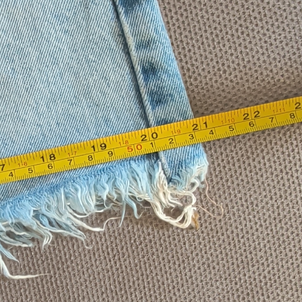 ZARA Light Blue Distressed Denim Mini Skirt - Picture 8 of 9